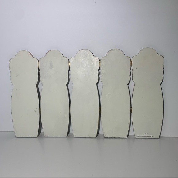 Wooden Painted Christmas Foldable Angels Screen 1995 ABC Distributing, Inc. Vtg - Picture 2 of 10